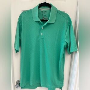 Adidas Golf Climacool Mens Short Sleeve Collared Athletic Green Polo Size M
